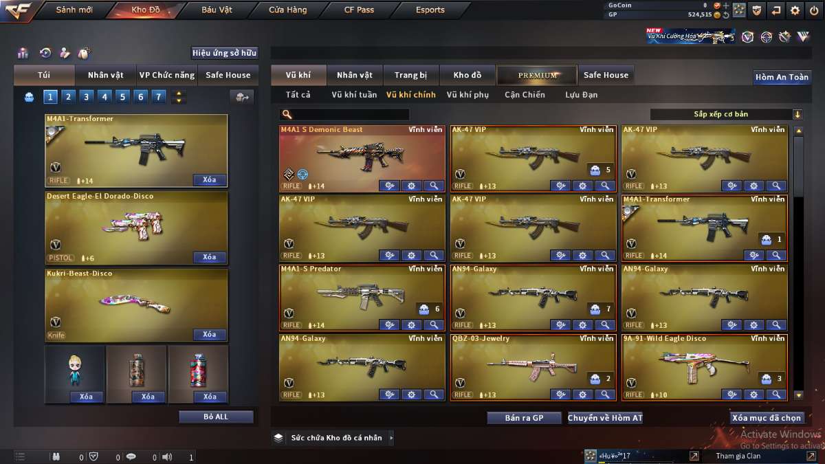 shop acc cf uy tin gia re